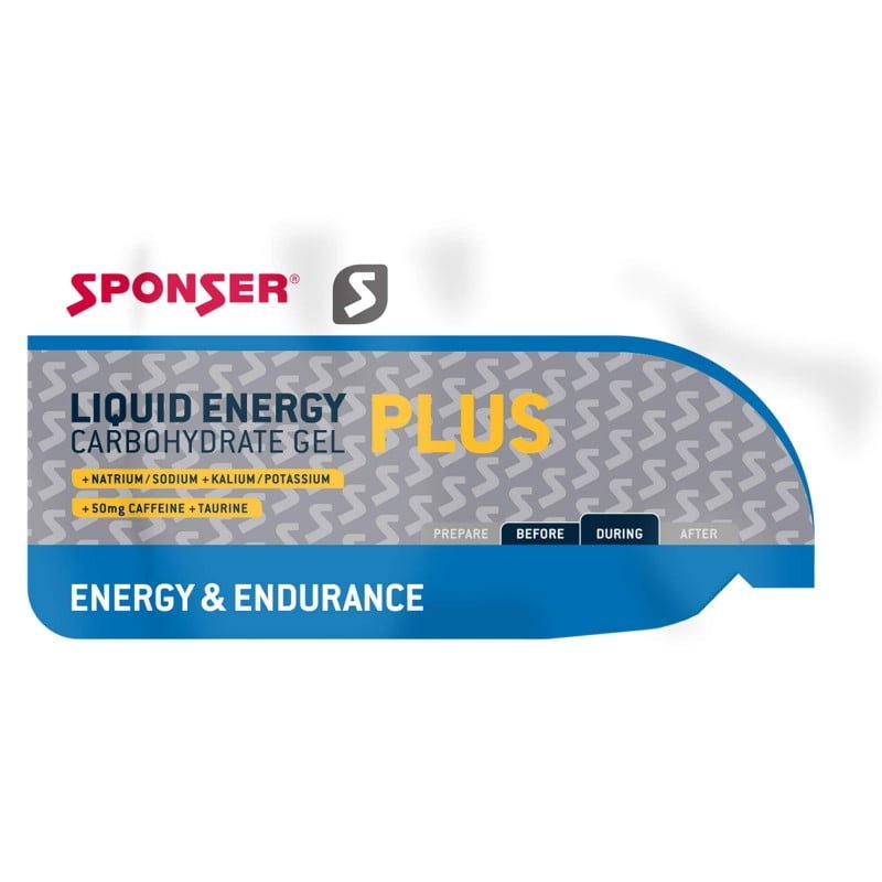 SPONSER Liquid Energy Plus - Gel de carbohidratos con cafeína - Sobre - 35g